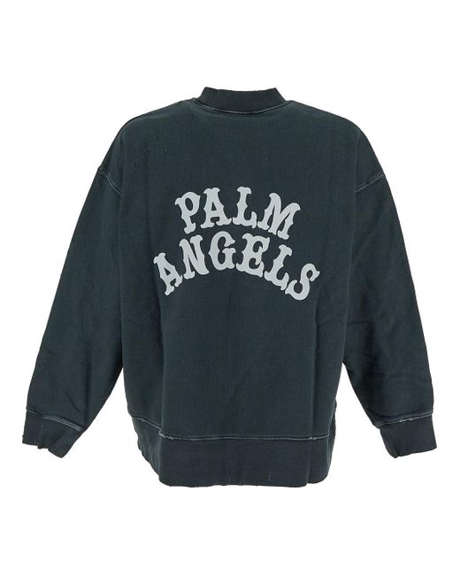 Palm Angels Blue Cotton Sweatshirt for men