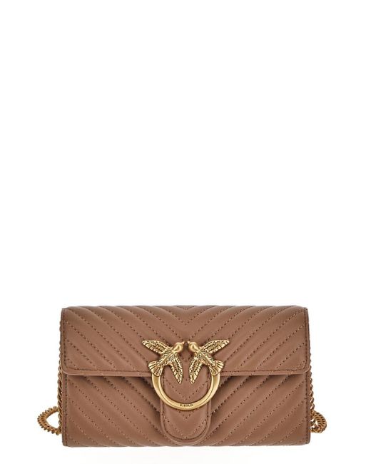 Pinko Brown Love Wallet Bag