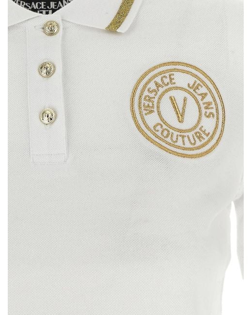 Versace White Logoed Polo