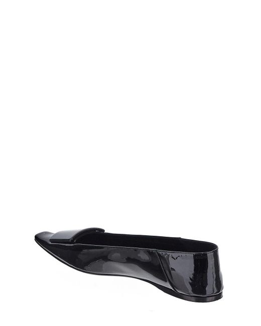 Saint Laurent Black Poppy Ballet Flats