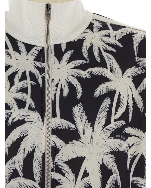 Palm Angels White Monogram Track Sweatshirt for men