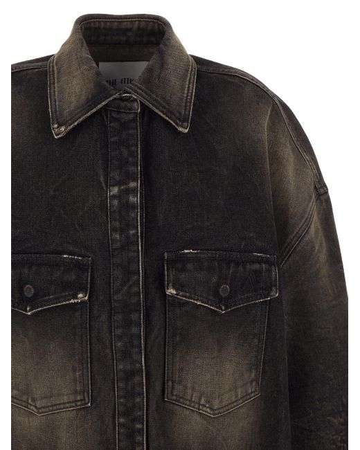 The Attico Black Denim Short Coat