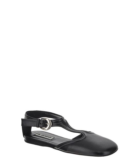Jil Sander Mary Jane Flats in White | Lyst