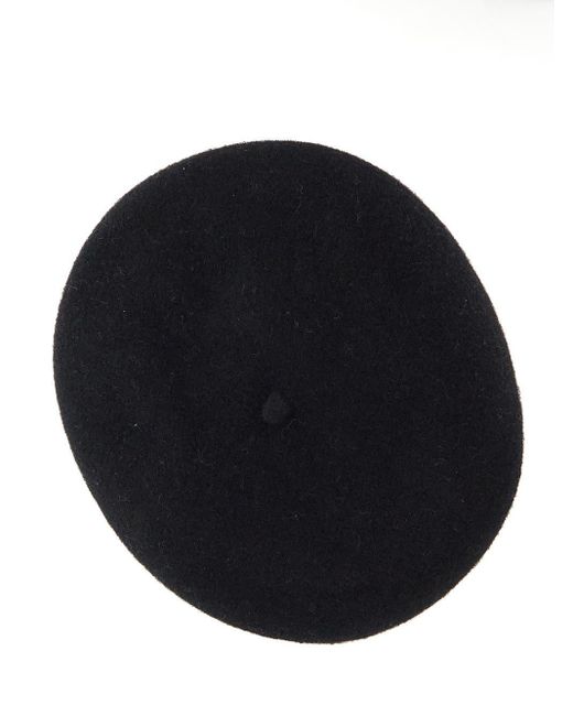 MARINE SERRE Black Embroidered French Beret