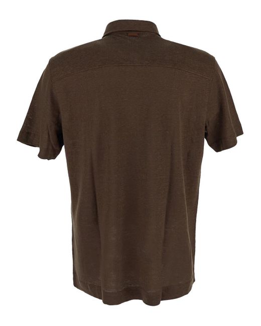 Zegna Brown T-Shirts And Polos for men