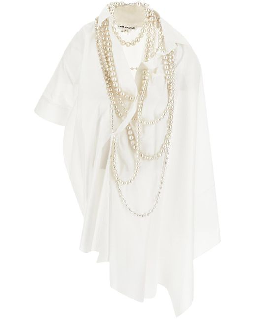 Junya Watanabe White Pearl Shirt Dress