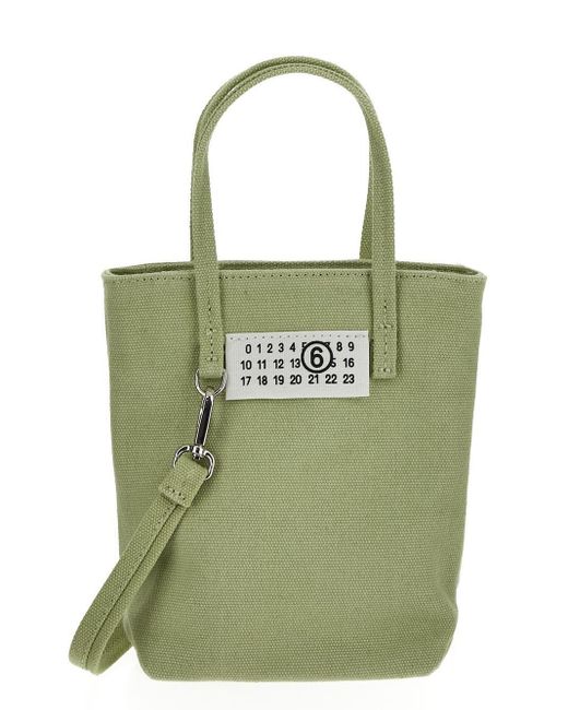 MM6 by Maison Martin Margiela Green Mini Canvas Shopping Bag