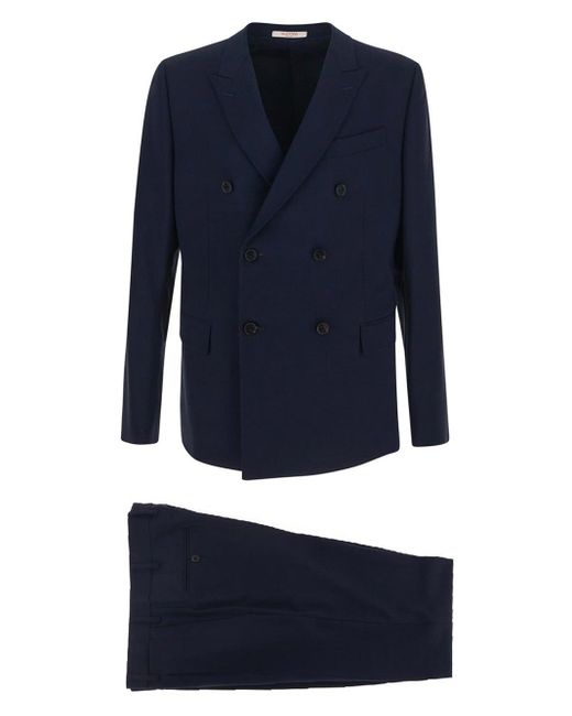 Valentino Navy Suit in Blue for Men Lyst