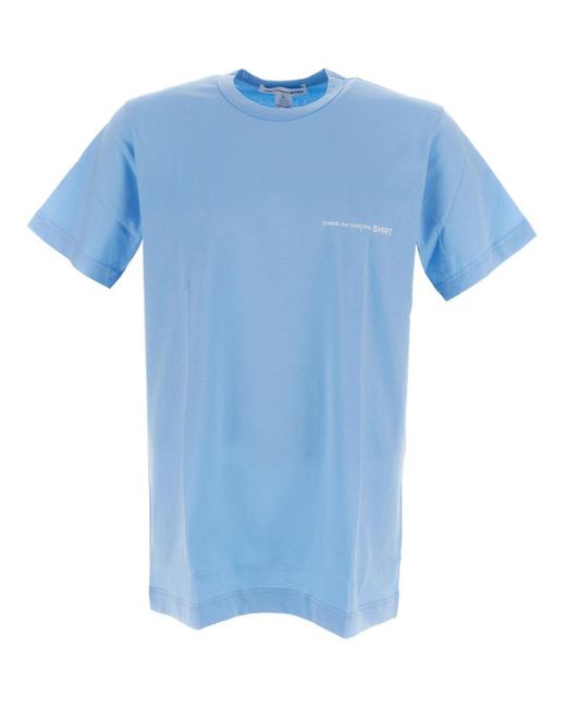 Comme des Garçons Blue Logo T-shirt for men