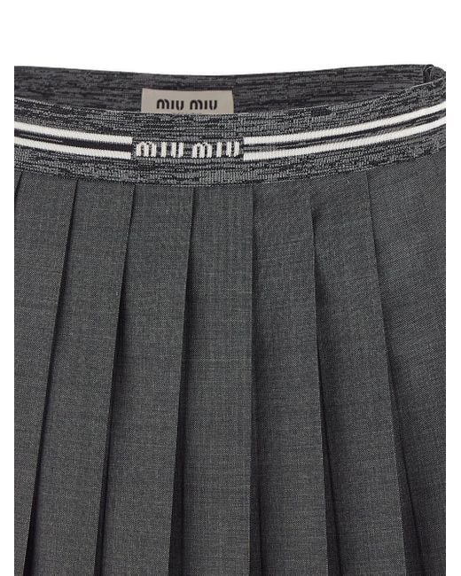 Miu Miu Gray Wool Mini Skirt