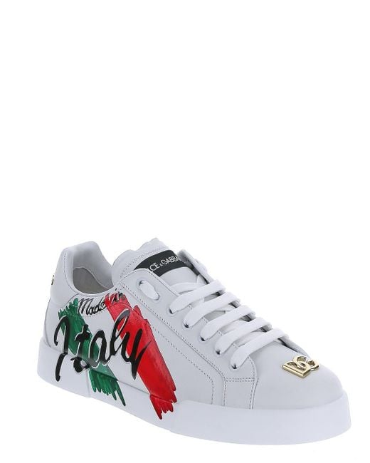 Dolce & Gabbana Leather Italy Sneakers in White for Men | Lyst