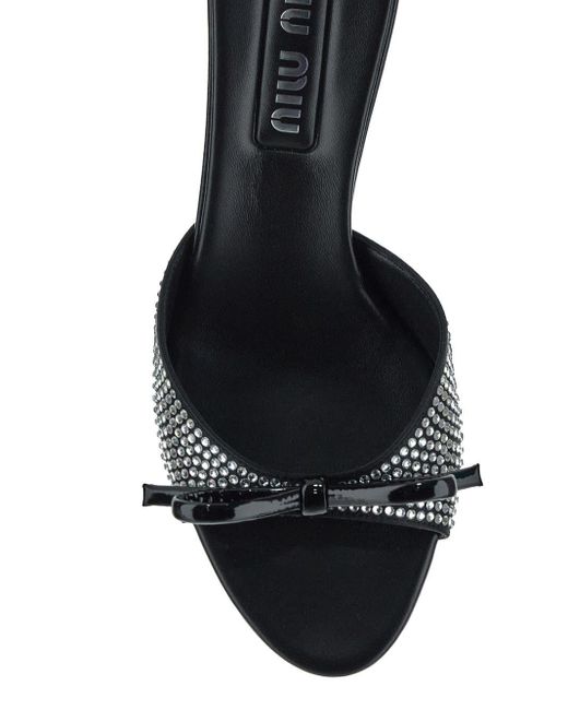 Miu Miu Black Crystal-embellished Sandals