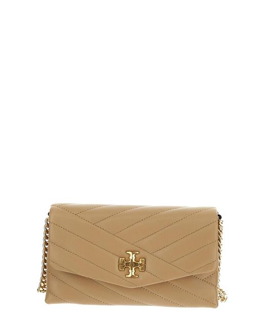 Tory Burch Kira Chevron Chain Wallet in Natural Lyst