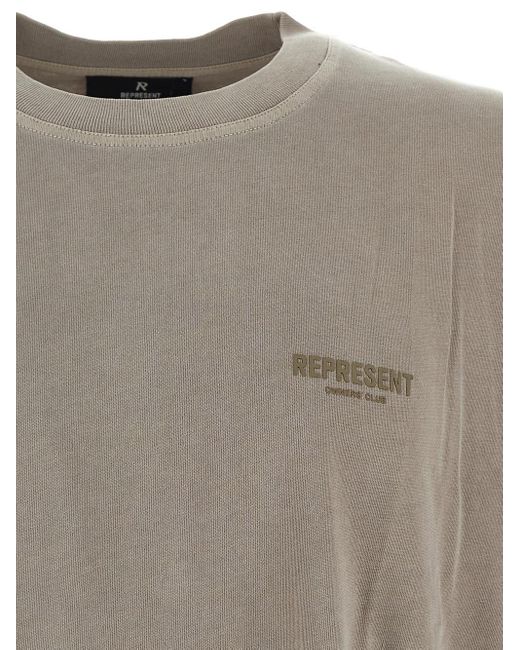 Represent Gray Cotton T-shirt for men