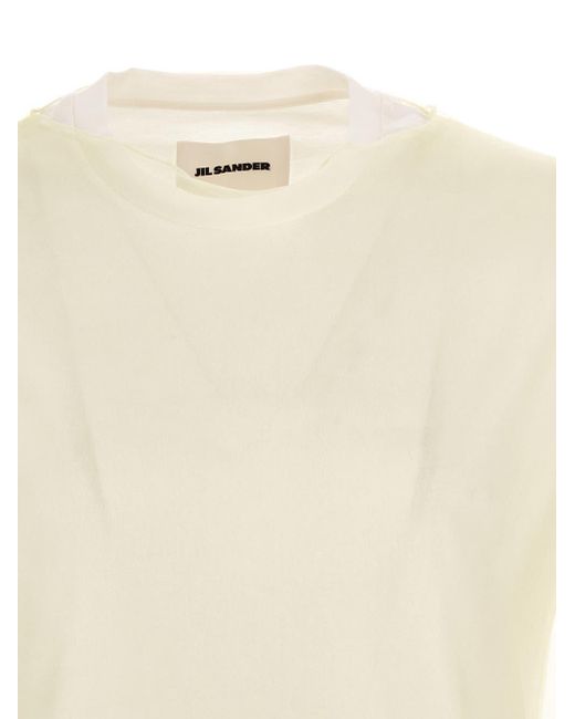 Jil Sander White Layered T-shirt for men