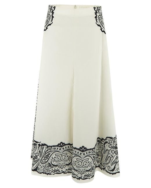 Chloé White Printed Skirt