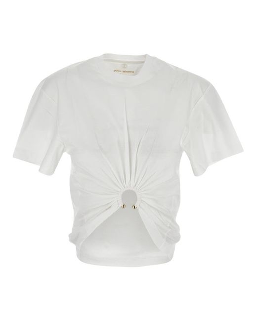 Rabanne White Cotton Cropped T-shirt