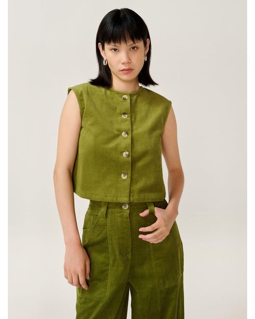 OMNES Green Cosme Cord Top