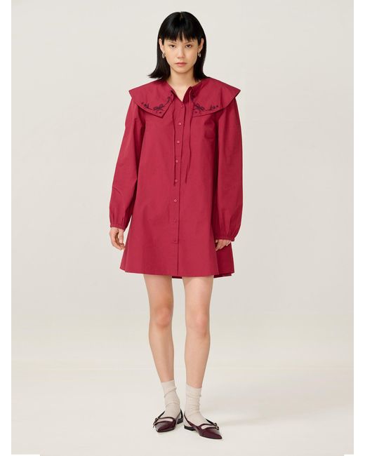 OMNES Red Sloane Dress