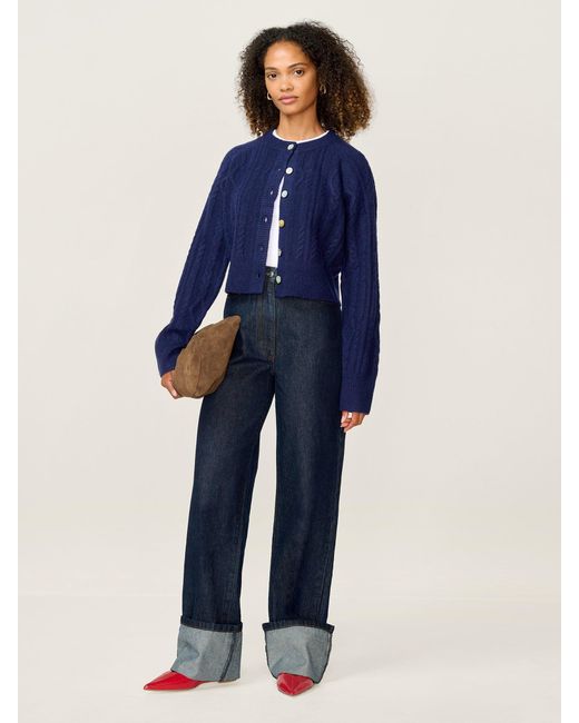 OMNES Blue August Cable Cardigan