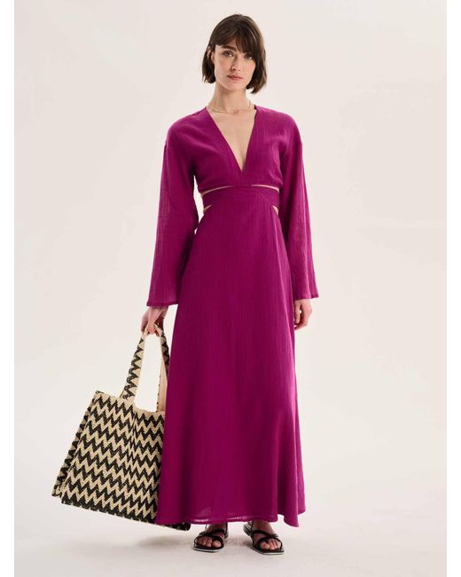 OMNES Pink Orla Cut Out Maxi Dress