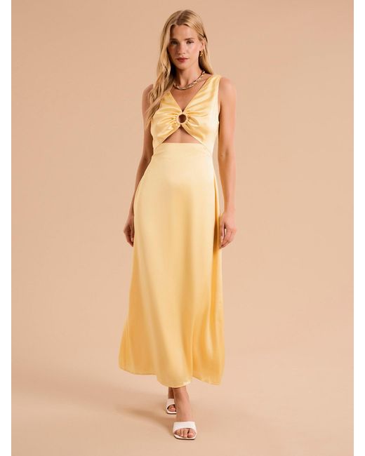 OMNES Natural Fredricka Ring Detail Maxi Dress