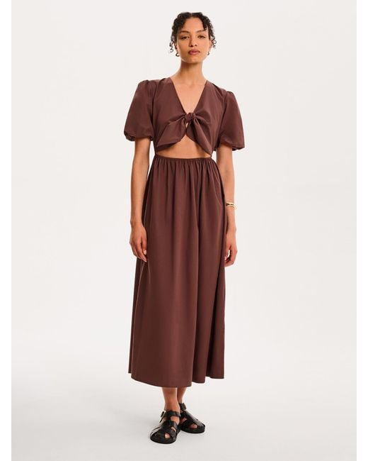 OMNES Brown Joy Midi Dress