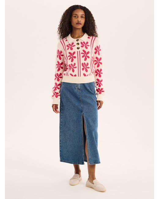 OMNES Pink Loren Floral Cotton Jumper