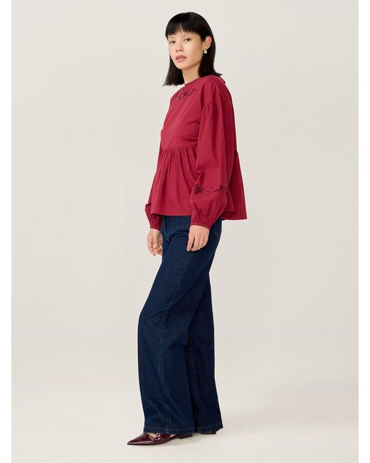 OMNES Red Elma Blouse