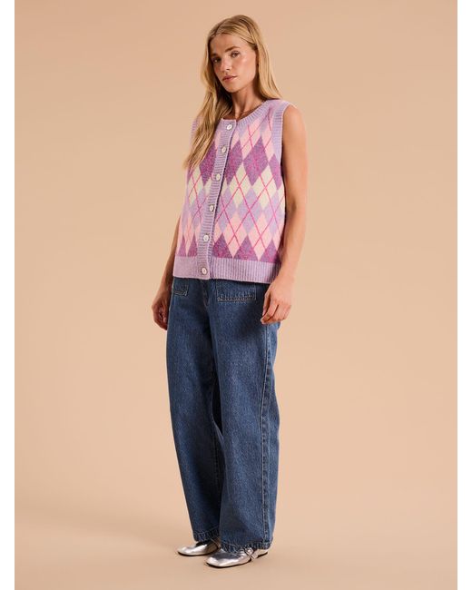 OMNES Blue Matilda Button Through Vest