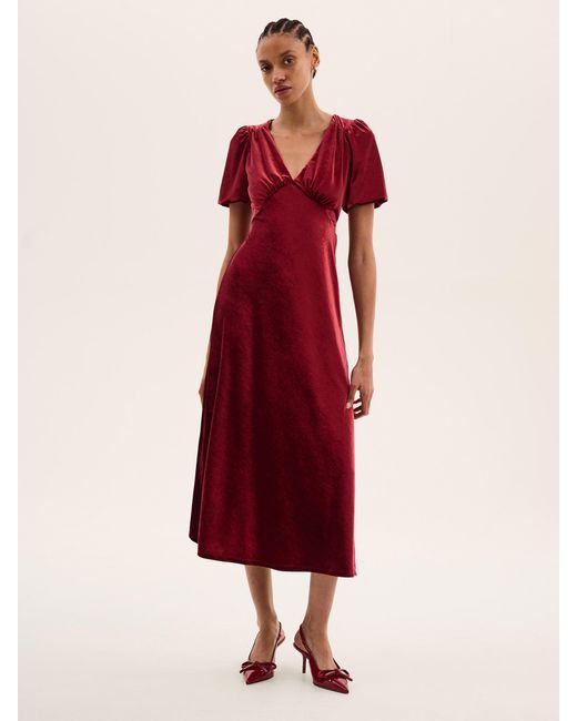 OMNES Pink Rosie Velvet Dress