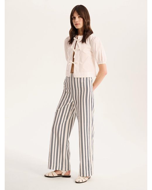 OMNES Natural Tommy Stripe Trouser