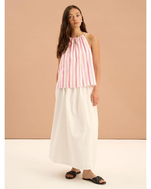 OMNES Natural Darcie Drop Waist Full Midi Skirt