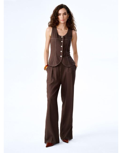 OMNES Brown Austen Top