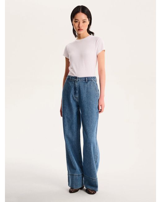 OMNES Blue Portland Embroidered Rose Jean