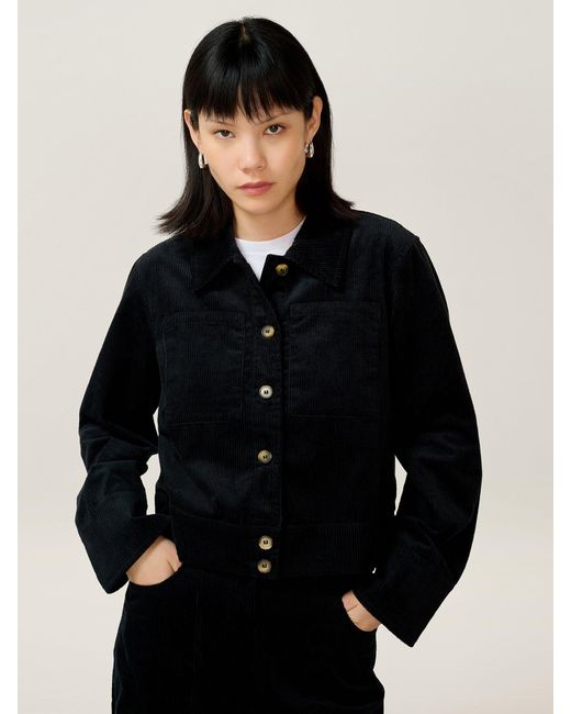 OMNES Black Millie Cord Jacket