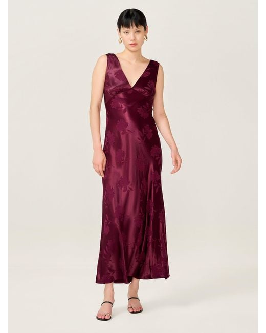 OMNES Red Iris Jacquard Dress