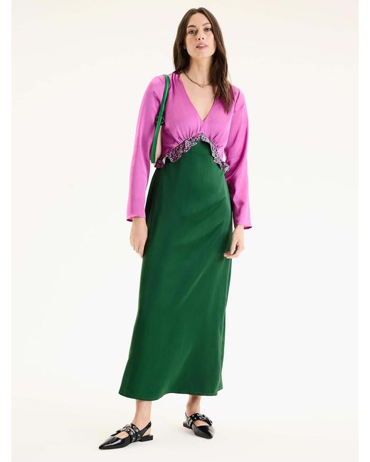 OMNES Green Jaspiya Frill Dress