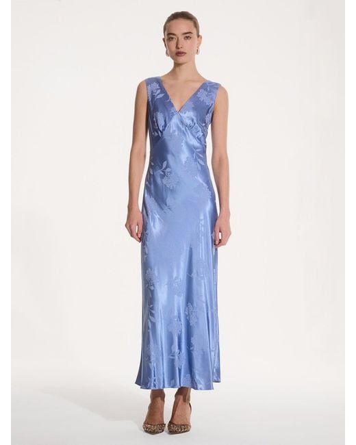 OMNES Blue Iris Jacquard Dress
