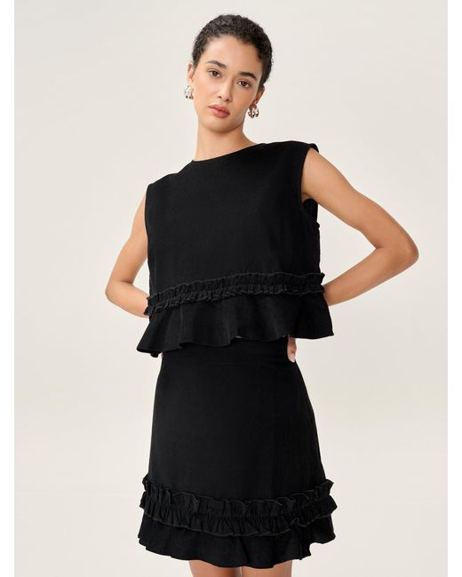 OMNES Black Dori Cord Top