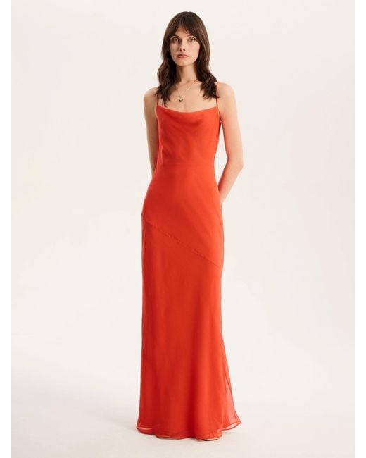 OMNES Red Koko Chiffon Dress