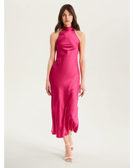 OMNES Pink Seychelles Drape Back Detail Bridesmaid Dress