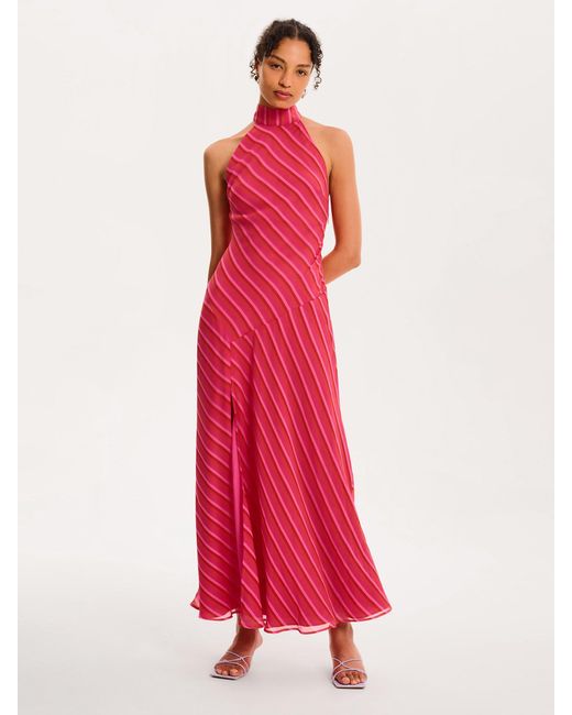 OMNES Red Elsie Striped Dress