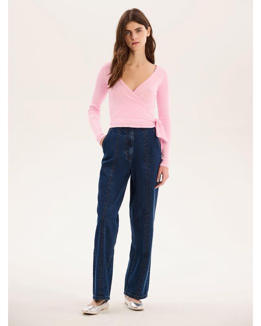 OMNES Blue Napeta Ballet Wrap Top
