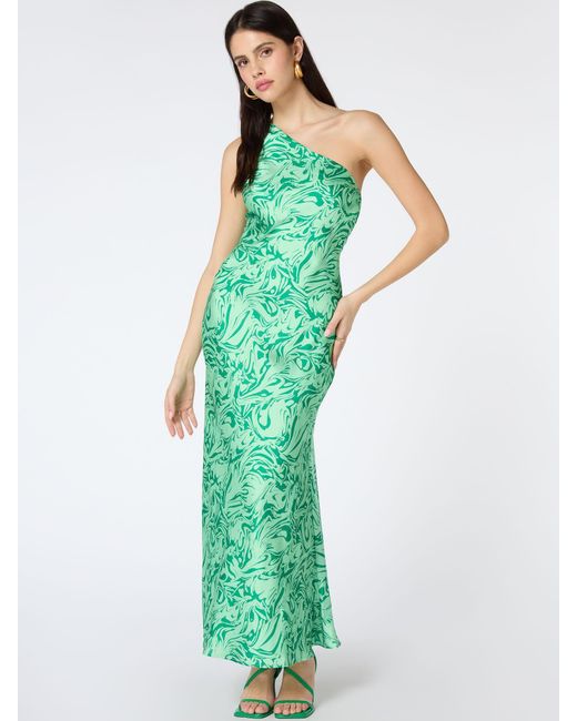 OMNES Green Uma One Shoulder Dress