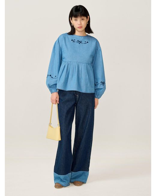 OMNES Blue Elma Blouse