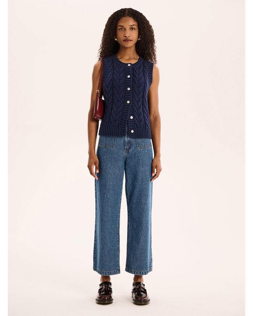 OMNES Blue Matilda Cable Knitted Vest