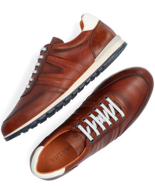 VAN LIER Cognac Lage Sneakers Anzano in het Bruin voor heren - Lyst