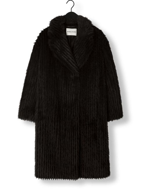 Stand Studio Black Fake-fur-jack Genevieve Coat