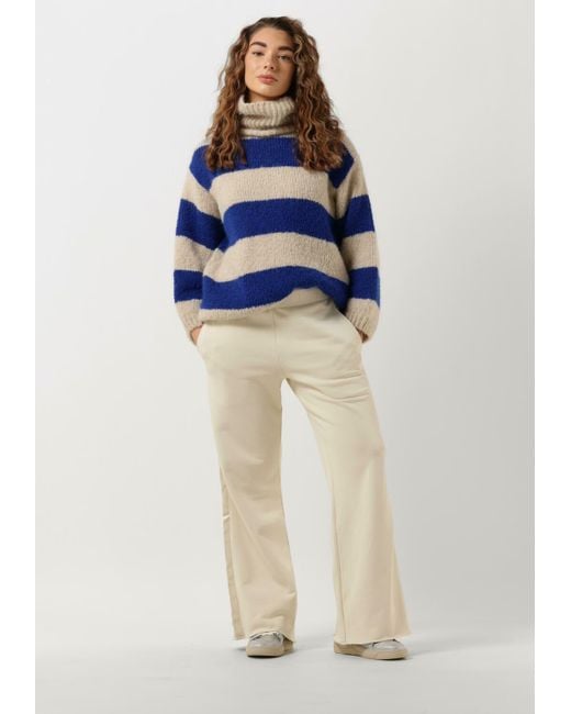 10Days Blue Rollkragenpullover Block Stripe Sweater